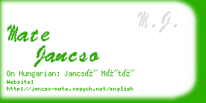 mate jancso business card