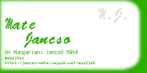 mate jancso business card
